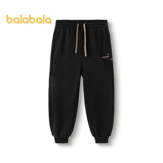 巴拉巴拉童装男童裤子秋冬款束脚裤儿童长裤时尚休闲运动卫裤百搭 黑色90001 130