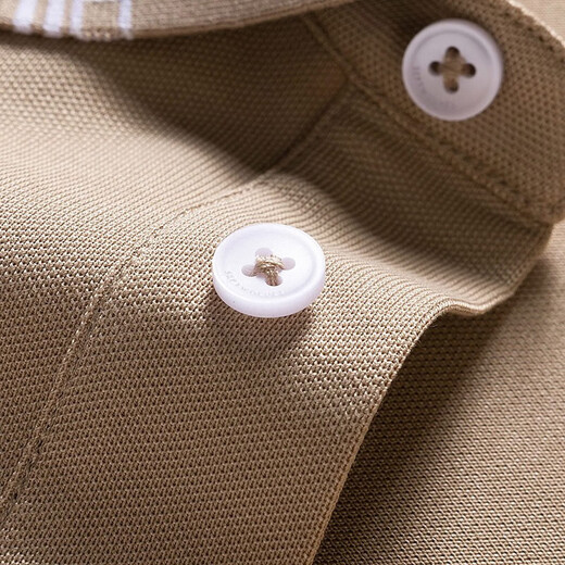 Septwolves Kurzärärmelte T-Shirt Männer Polo Paul Basishemd Männer Sommer 5A Antibakterielles Stoff Revers Short T Männer Top 701 (Khaki) M 165/84a