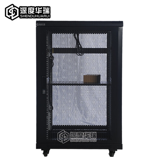 深度华瑞网络设备弱电机柜带锁 600深/宽 加厚款 适用网络交换机/UPS电源/监控 前后单开网门 WA-6622 600*600*1200 22U