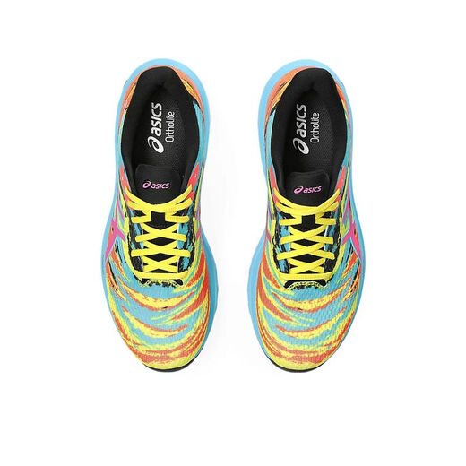 ASICS-Herrenschuhe, Sportschuhe, Stoßdämpfung, modischer Druck, komfortable Laufschuhe, Gehen, Fitness, weiche und rutschfeste neue Stil 1011b826 lebendiges Gelb/Pink 7 = 40 Größe