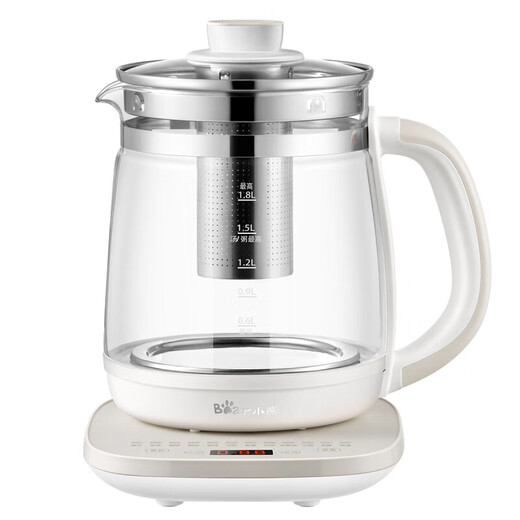 Bear health kettle, tea kettle, kettle, electric kettle, kettle, thermostatic kettle, glass flower tea kettle, hot milk, reservation, automatic heat preservation 1.8L, home office with stainless steel filter YSH-D18H3-with 316L filter 1.8L