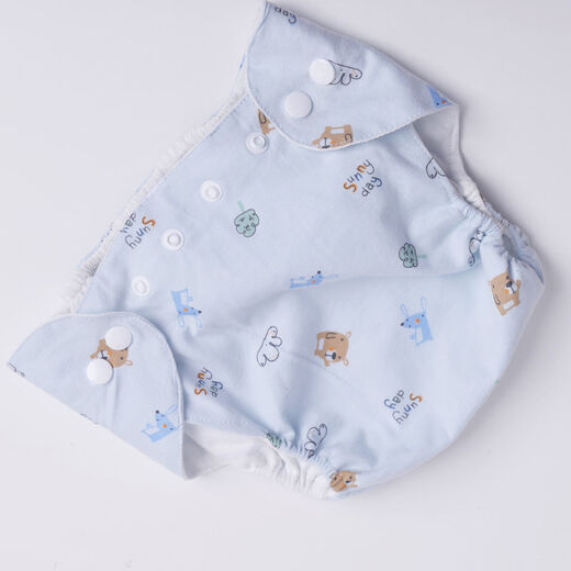 Phylado Baby Windeln Neugeborenes Baby reine Baumwolle wasserdichte atmungsaktive waschbare Windeln mit Leckdoapern feste Windeln mit 3 Packungen (3 Blues) l Code [Empfohlen 18-28 Jin [Jin entspricht 0,5 kg]/6-18 Monate]