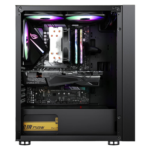 SAMA Suzaku air front panel/left panel iron mesh double-sided cooling chassis/6 fan positions/wide body hardware/supports ATX motherboard/water cooling/air cooling/can DIY vertically mounted graphics card Suzaku air black breathable iron mesh efficient heat dissipation