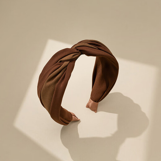 Chimera (CHIMERA) simple cross-contrast color headband for women wide-brimmed hair-pressing hair wash face outing headband coffee spelled caramel color birthday gift for girls
