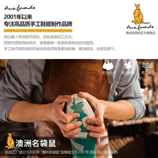 Australian famous kangaroo AUSFAMDS high-end men's leather shoes 2025 new winter all-match business casual shoes comfortable non-slip one-leg men's shoes black 42