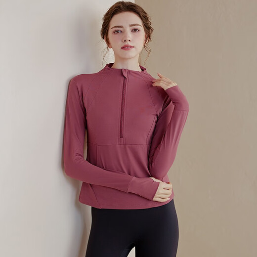 LULULMCCTN Yoga Top Women's Running Training Breathable Pilates Training Sports Long Sleeve Fitness Clothing Black L