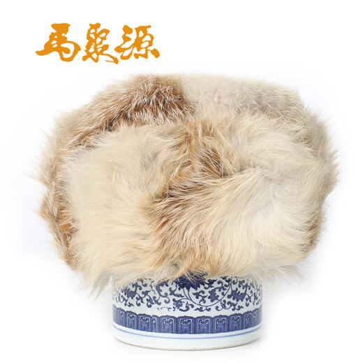 Ma Juyuan middle-aged and elderly men's winter handmade fur fashion casual hat yellow 58cm
