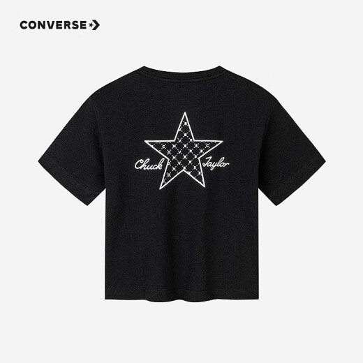 Converse匡威儿童装男童夏季新款中大童女童休闲T恤CNVN-TE-F723 正黑色 90 /52 【建议身高86-92cm】