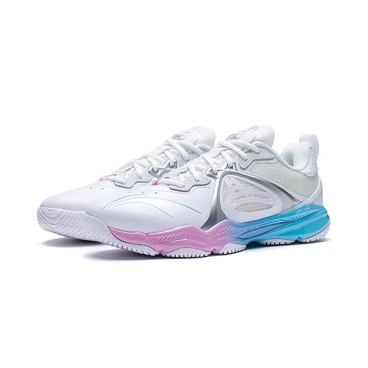 Li Ning Chameleon VI badminton shoes for men and women, same style, comfortable, breathable, non-slip, cushioning and rebound, professional competition training shoes, standard white 44