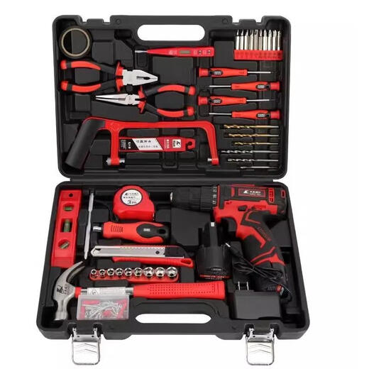 XMSJ126件手电钻工具箱套装家用双电池电动螺丝刀组套 P3893A 锂电池