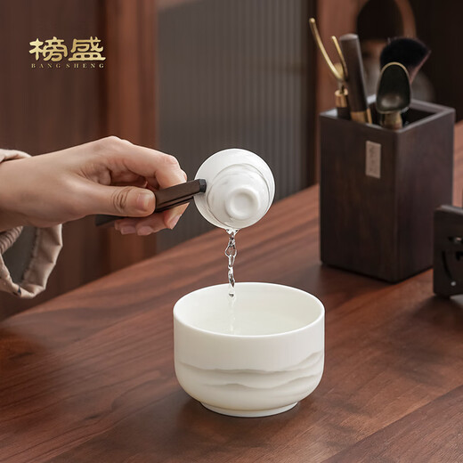 Bangsheng Tea Ceremony Six Gentlemen Ebony Solid Wood Tea Clamp Kung Fu Tea Set Accessories Complete Tea Knife Set Pot Keeping Pen Ebony Daji Six Gentlemen Single Barrel