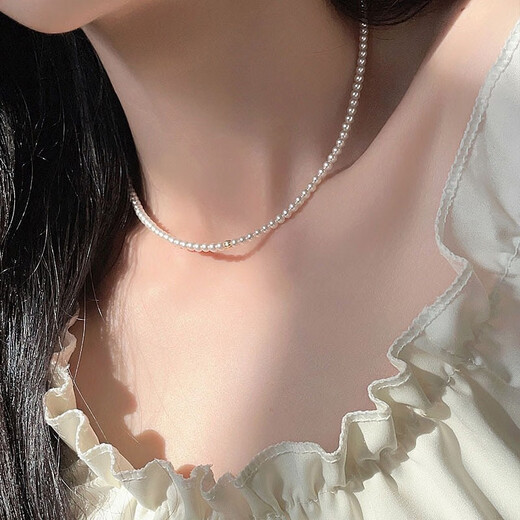 Zhuomai double-layered pearl necklace, simple design, niche and versatile sweater chain, beaded clavicle chain, high-end necklace, double-layered pearl necklace