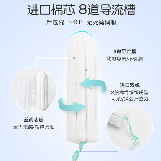 Tmaxx月经期游泳神器游泳专用卫生棉条防水大姨妈巾卫生巾塞 游泳专用款(6支)1盒