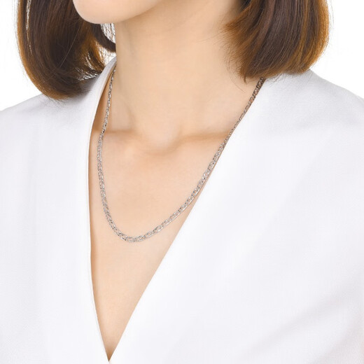 Chow Sang Sang Pt950 platinum necklace for men and women, platinum chain 35548N, priced at 50cm - 12.84g (including labor cost 740 yuan)