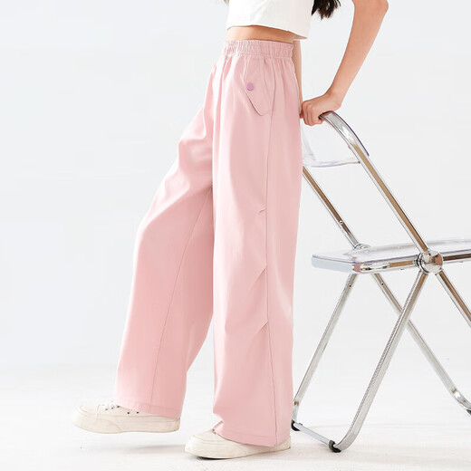 
Ikano I.KARNOW girls' pants summer thin 2025 new children's wide-leg pants suit big children's summer clothes anti-mosquito silk straight pants 15261 military green 150