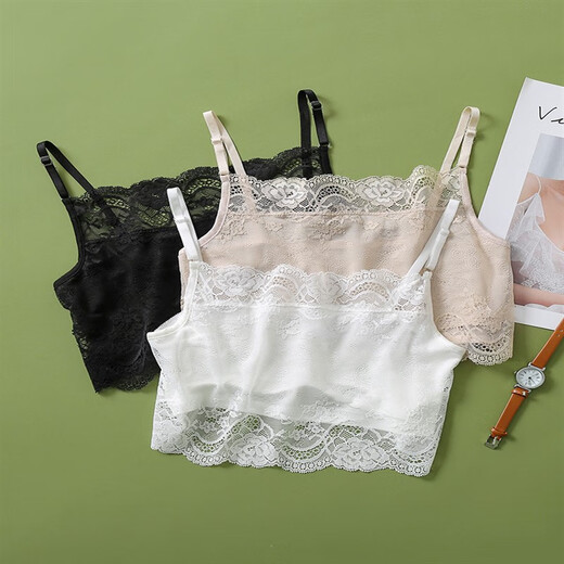 Silk suspender tube top underwear for women in summer, anti-exposure bottoming, beautiful back, lace, chest wrap, small vest, thin style