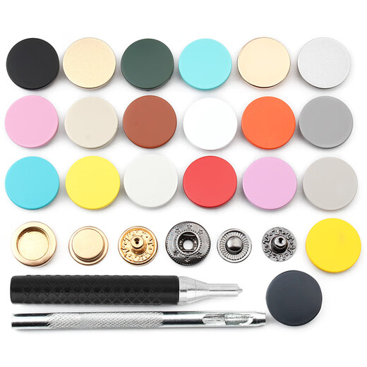 Farbe American Metal Nahtloser Knopf Unsichtbarer Mutter-Kind-Knopf-Nagelknopf versteckter Knopf Down Jacke Quad Taste Vielseitiger Schnappschalter Big Knopf Schwarz [6 Sätze von Tasten für Lieferwerkzeuge] 15-mm-Gesichtsschnalle mit 831 Bodenknopf