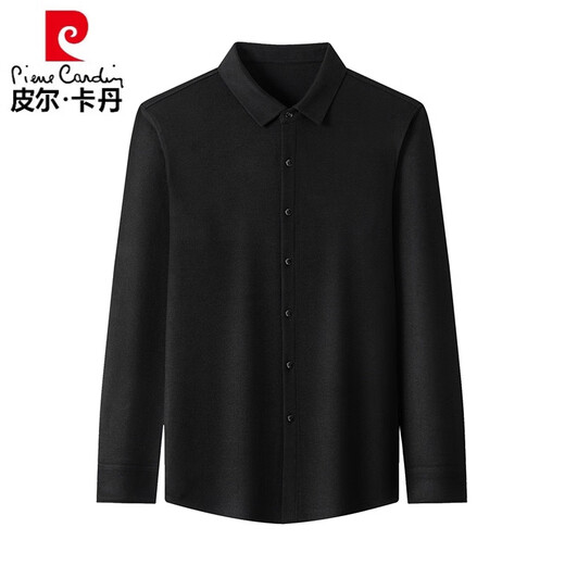 Pier Cardin 100 Pure Cashmere Camiseta para hombres con mangas largas de otoño e invernal y oveja sólida de color sólido casual. Camisa de lana Líneas verticales de gris oscuro 826 Líneas verticales Camisa de cachemira Engrasada 170/L Recomendada 120Jin [Jin equivale a 0.5 kg]/140jin [Jin es igual a 0.5 kg]