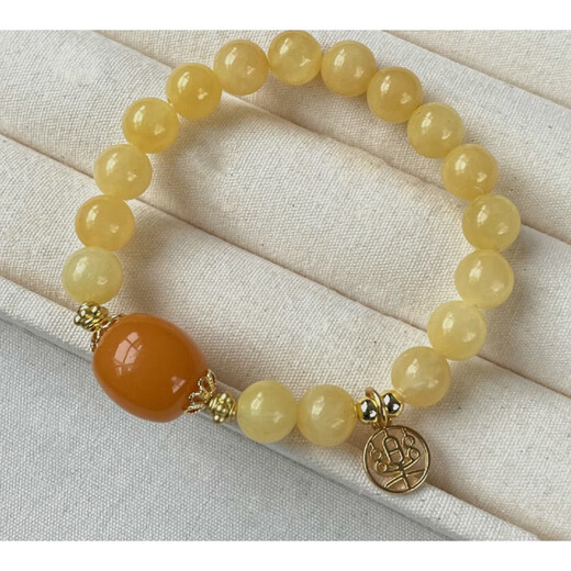 Shixi Beeswax Beaded Bracelet Women's Light Luxury Niche Exquisite 2024 New New Chinese Style Summer Retro Best Friend Amber Pine Forest Beeswax Women's Model (Suitable for 16-17cm Hands