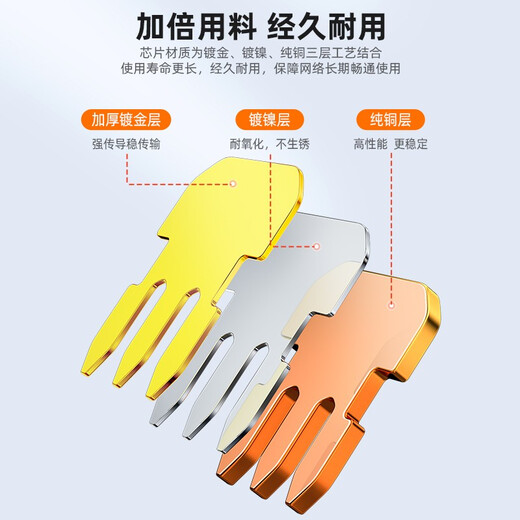 
Shanze (SAMZHE) Super six categories seven categories eight crystal heads two-piece 7 category 8 copper shell CAT7 RJ45 shielded 10 Gigabit 6A network crystal head with dovetail clip Category 7 [Shielded 50U] 5 pieces/bag WL-1050