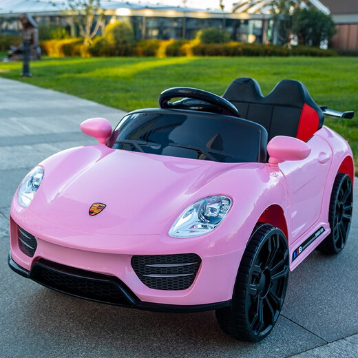 Agent Lu Beibei Children's Elektroauto Vierräder können aus der Ferne sitzen, ein schwankendes Jungen- und Mädchen-Babyspielzeug und das Kutschen aufladeten Pink + kleine Batterie Single Drive + Musik
