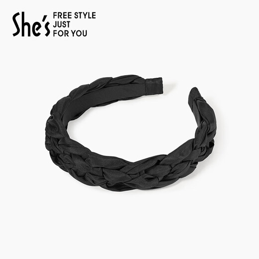 She s Akiko retro twist fabric hairband high skull headband pressure hair high-end hairpin headband hair accessories birthday gift black G0