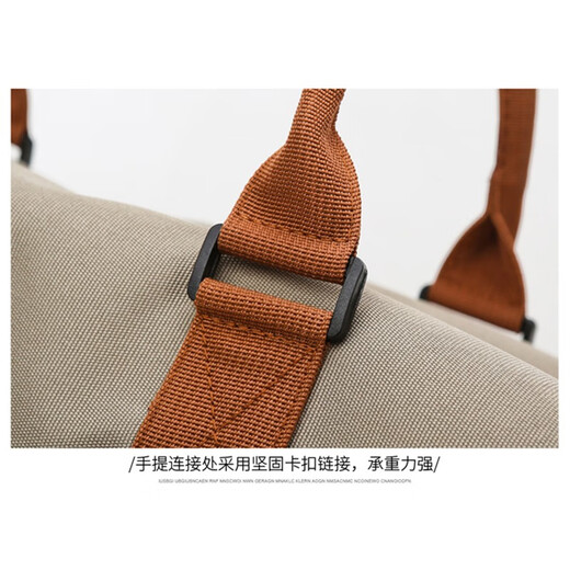 双星手提旅行包女短途行李包袋大容量干湿分离运动健身包 卡其色【大号】