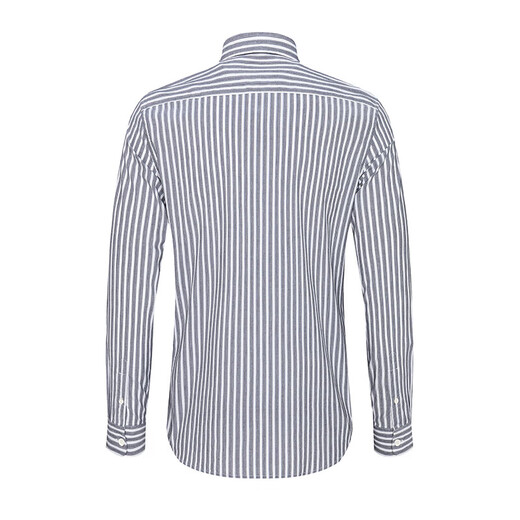 Navikel Italian dinghy men's long-sleeved striped shirt antibacterial shirt 1313044508 white/grey L/40