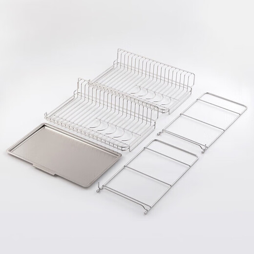 MUJI stainless steel double-layer drain basket kitchen rack bowl rack countertop dish rack sink storage rack