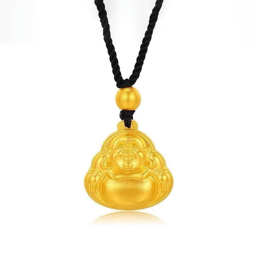 Fat Donglai's same style small golden Buddha pendant for women 2024 Vietnamese sand l gold Maitreya Buddha pendant golden big belly Tathagata Buddha Tathagata Buddha male small golden Buddha