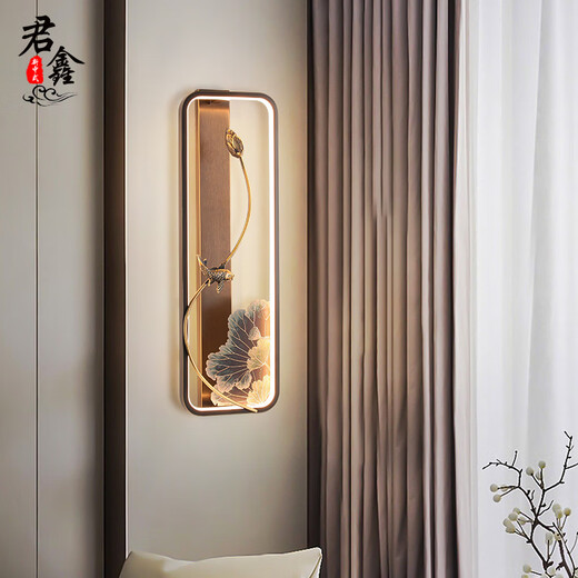 Junxin neuer chinesischer Stil Vollkupfer Wandlampe Schlafzimmer Nachttile Chinesische Stil Moderner Gangstreppe Leuchttiere Wohnzimmer Hintergrund Wandlampe B677/Ein Stil voller Kupfer Wandlampen-Rechts-Stil