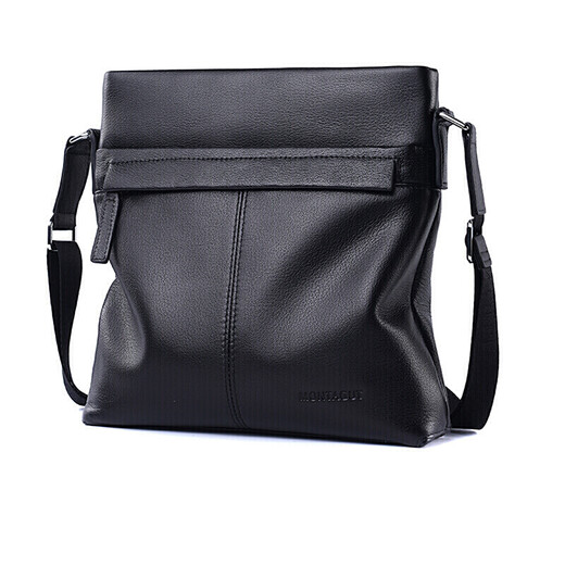 
MONTAGUT men's bag shoulder bag crossbody backpack fashionable casual new vertical soft-head leather hand-held business bag 1211 12118 black