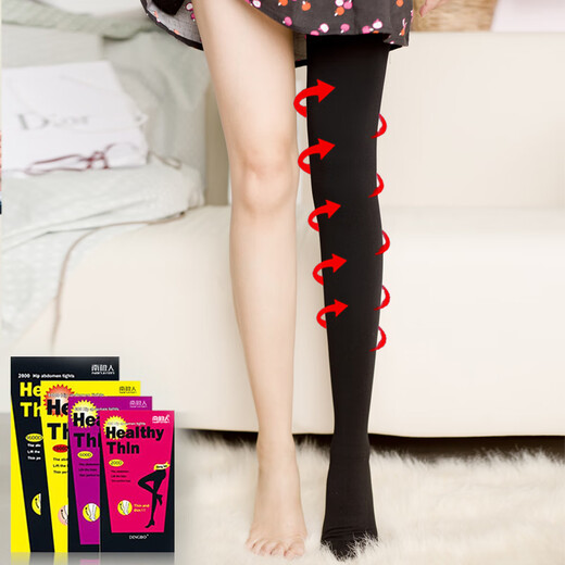 Meinaidiao stockings pressure leg socks autumn and winter plus velvet leggings medium thick pantyhose for women black with feet 1 piece one size fits all 200D (early autumn micro-pressure suitable for 15-25 degrees)