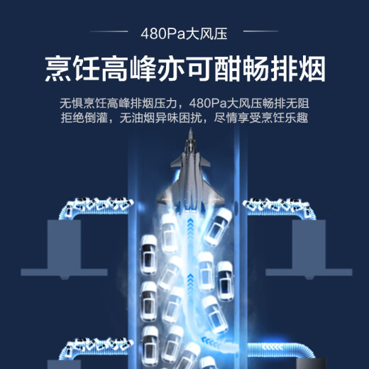 海尔（Haier）抽油烟机燃气灶套装25立方大吸力顶侧双吸一级能效吸油烟机家用7字型自清洁C2700AB系列EC723 【单烟机】25m³顶侧三吸+高频自清洗