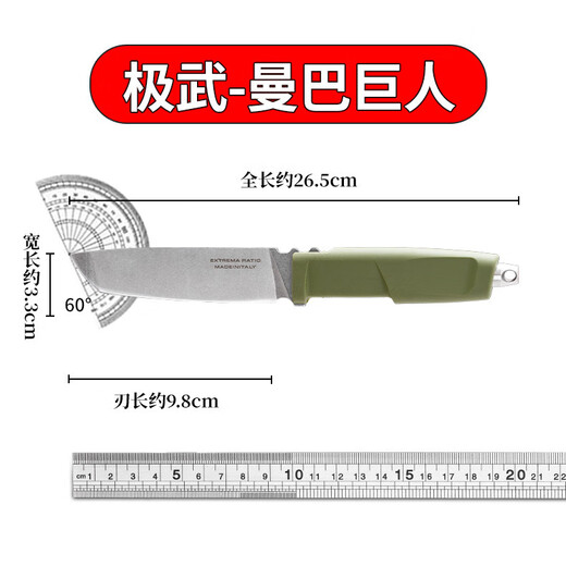 极端武力曼巴巨人户外军士战术直刀高硬度N690钢刀野外便携求生刀 极端武力曼巴巨人【绿色】 25cm-大于60°【赠战术K鞘】
