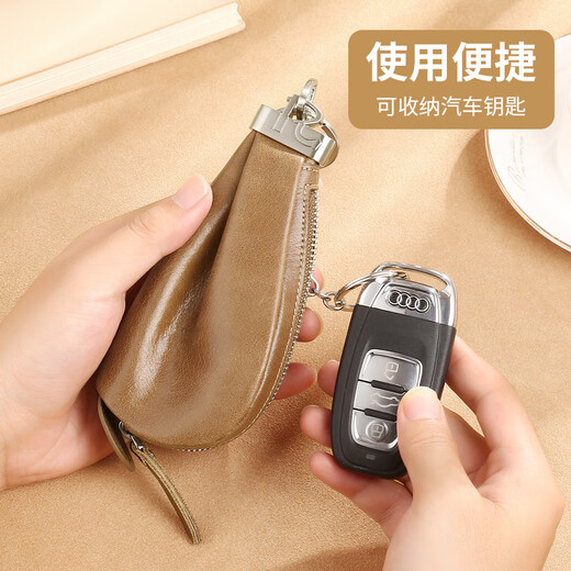 Feiman Auto Schlüsselbeutel Echtes Leder Multifunktion kreativer Vogelbeutel Frauen Taille Hängende Münz Brieftasche Personalisierte Schlüsselbeutel Hibiscus lila lila