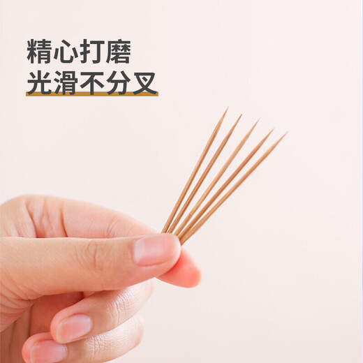 百草园一次性碳化竹牙签2筒840支家用盒装环保卫生独立罐装酒店饭店牙签