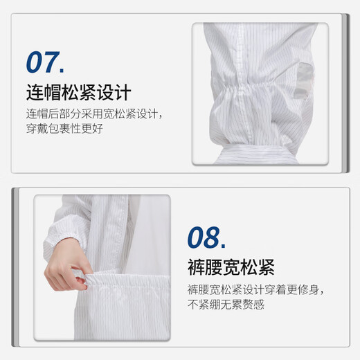 Xinweike dust-free clothing, anti-static clothing, hooded split clothing overalls, blue L [can be customized]