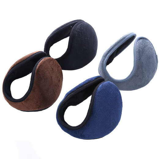 LIN LING thickened velvet earmuffs, unisex earmuffs, winter warm adult earmuffs, over-the-ear warm earmuffs, thick earmuffs, black 1 piece