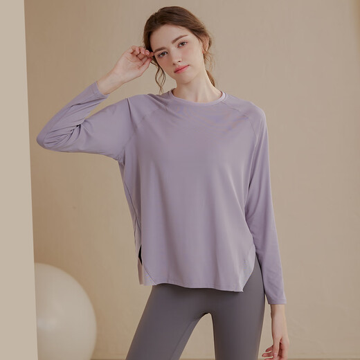 LULULOMDDW yoga wear women's quick-drying long-sleeved sports T-shirt running training large size Pilates cover-up autumn and winter fitness tops for women black XL recommended 125-140Jin Jin equals 0.5 kg