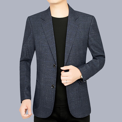 Denton Hepburn 2025 spring and autumn new plaid suit men's business casual suit middle-aged dad single suit men's jacket gray XL 180