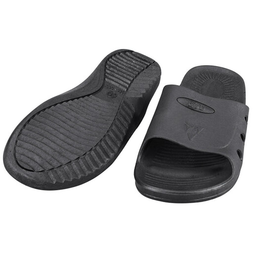 Anmeishang Spu Antistatic Pantoffers Schwarzes quadratisches ESD Schwarz Standard Sommer Elektronische Fabrik Staubfreie Workshop Anti-Odor- und Anti-Slip-Arbeitsschuhe Größe 44 AMS702-1