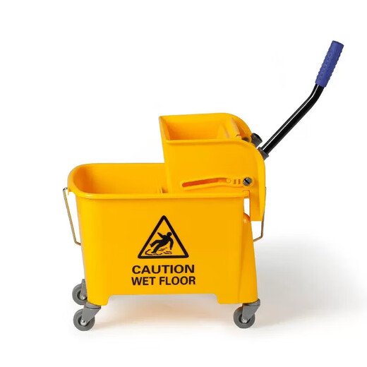 Shukou (Supercloud) hotel use large manual downward pressure single barrel water press truck mop bucket cleaning cleaning truck twist water bucket squeeze bucket mop bucket mop 20L Shukou (Supercloud) hotel use large manual downward pressure single barrel water press truck mop bucket cleaning cleaning truck twist water bucket squeeze bucket mop bucket mop 20L