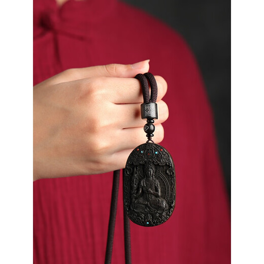 Haikai Agarwood Birth Buddha Zodiac Buddha Amulet for Men and Women Thai Buddha Amulet Birthday Gift for Husband Fairy and Peace Birth Buddha Agarwood Pendant Dragon Snake Puxian Bodhisattva