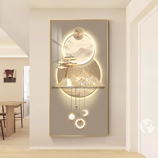 Mopai entrance decorative painting, vertical version, modern simple corridor background wall painting, entry light luxury hanging painting without punching, backed by Jinshan 80*160cm crystal porcelain + aluminum alloy frame