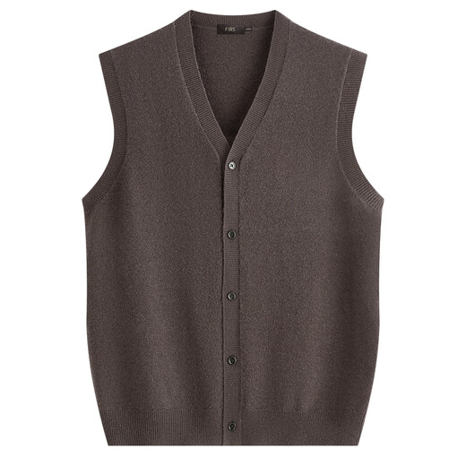 Shanshan vest cardigan for men, 100% Australian wool, fluffy, soft and comfortable, slightly elastic inner layer, Maillard top