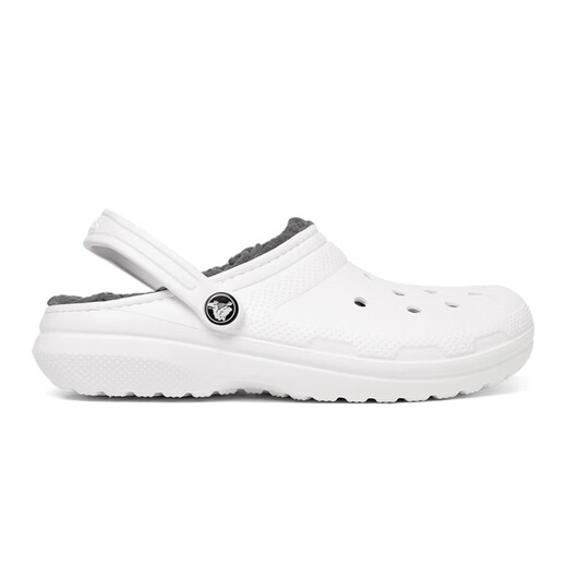 CROCS Children's Cotton Slippers Boys and Girls Winter Warm Furry Crocs 207010_10M White 33-34 Inner Length Approximately 208mm