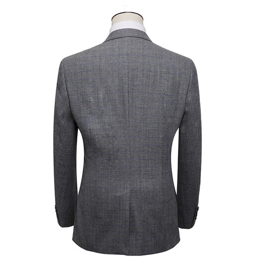 BAROMON [100% wool] suit men's single western business casual middle-aged men's suit jacket light luxury high-end gray plaid 175B