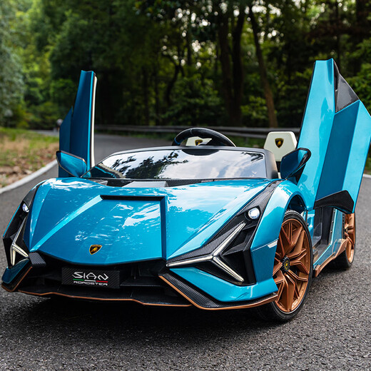 Star Lulamborghini El automóvil eléctrico para el automóvil eléctrico para el automóvil de cuatro ruedas se puede asentar para adultos con cochecito de bebé de control remoto. Pantalla de tracción en las cuatro ruedas rojo pintada + MP4 LCD Screen + 24V15Ah Asiento de cuero + Asiento para adultos + Rueda suave + control remoto + Swing