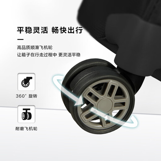 新秀丽（Samsonite）行李箱20英寸拉杆箱大容软箱飞机轮旅行箱包KE0黑色登机箱